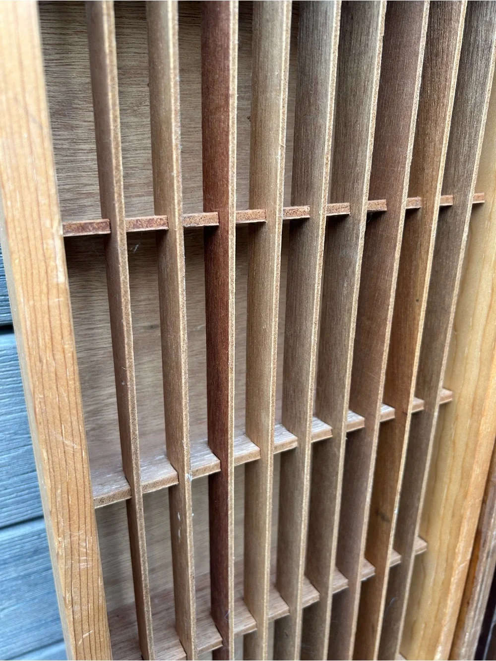 2 Vintage NAPA VALLEY wooden wall-mounted cassette tape storage racks